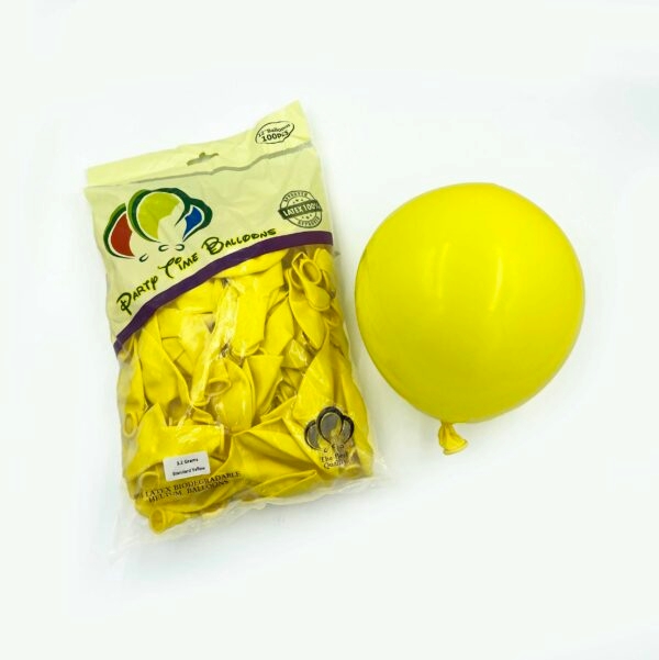 100-Pieces Standard Yellow Latex Balloon 12″