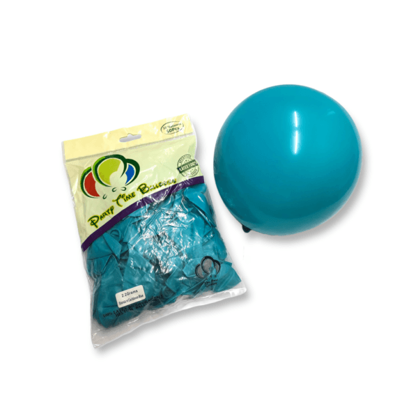 50-Pieces Standard Caribbean Blue Latex Balloon 10″