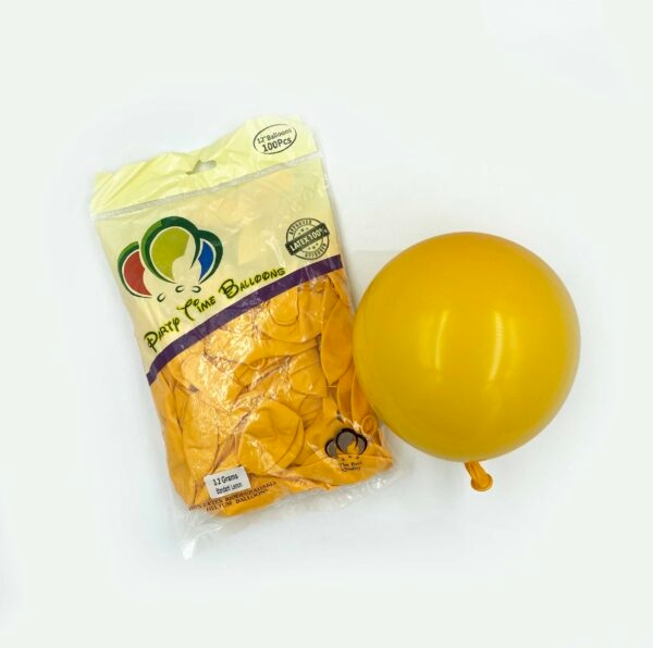 100-Pieces Standard Lemon Latex Balloon 12″
