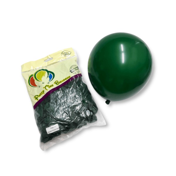 50-Pieces Standard Hunter Green Latex Balloon 10″