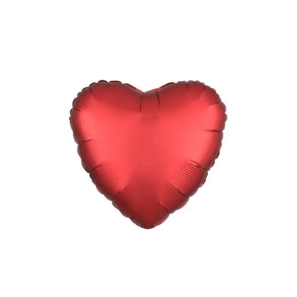 1-Piece Red 18inches Satin Heart Foil Balloon