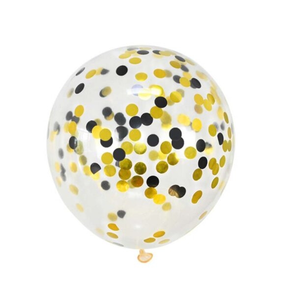 10-Pieces Confetti Balloon 12inch , Black & Gold