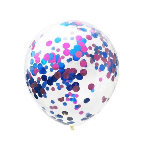 10-Pieces Confetti Balloon 12inch , Blue & Pink