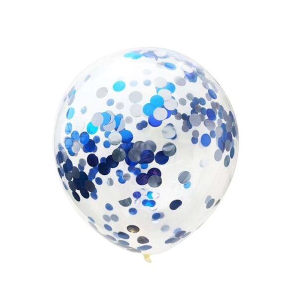 10-Pieces Confetti Balloon 12inch , Blue & Silver