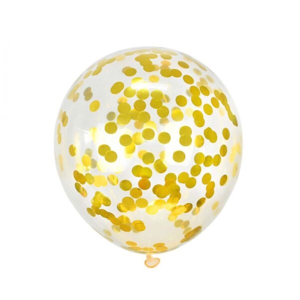 10-Pieces Confetti Balloon 12inch , Gold