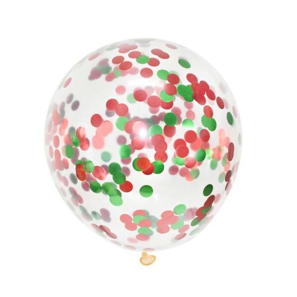 10-Pieces Confetti Balloon 12inch , Green & Red