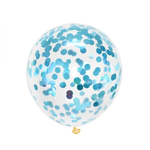 10-Pieces Confetti Balloon 12inch , Light Blue