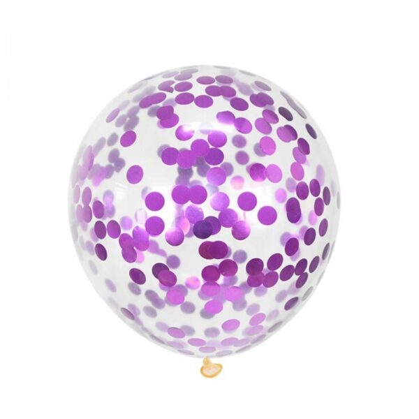 10-Pieces Confetti Balloon 12inch , Purple