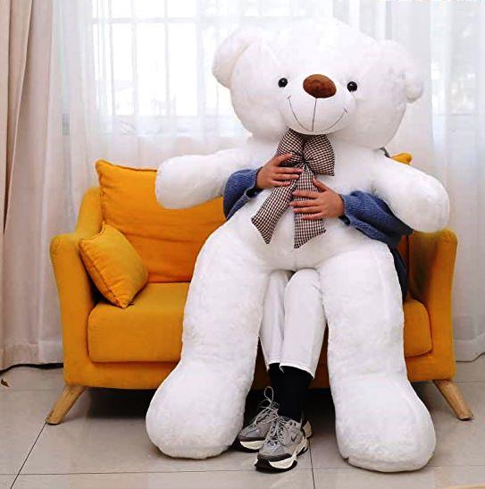 Giant Huge Cuddly Stuffe Teddy Bear (White- 160 CM)--1