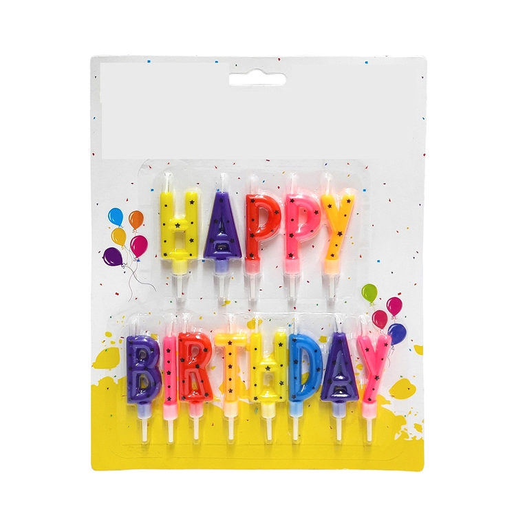 1 Set of Happy Birthday Candles, Rainbow – Cake Topper