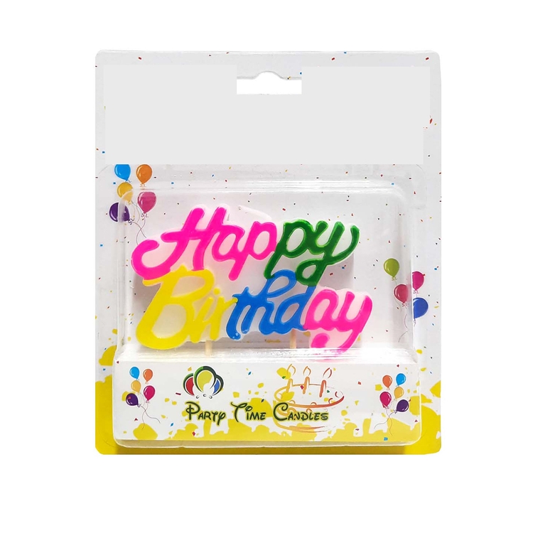 1pc Colorful Cursive Cake Topper Happy Birthday Candle